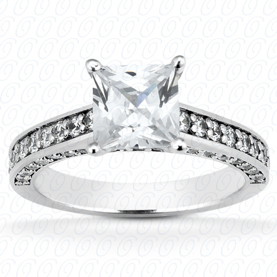 Diamondbayou.com 0.58 CT. 14 Karat Pink Gold Fancy Cut Diamond <br>Engagement Ring Engagement Rings Style