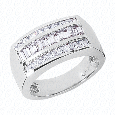 Diamondbayou.com 2.00 CT. 14 Karat Pink Gold Fancy Styles Cut Diamond <br>Engagement Ring Mens Rings Style