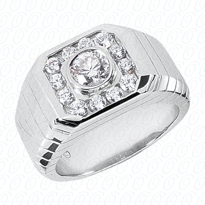 Diamondbayou.com 0.68 CT. 14 Karat Pink Gold Fancy Styles Cut Diamond <br>Engagement Ring Mens Rings Style