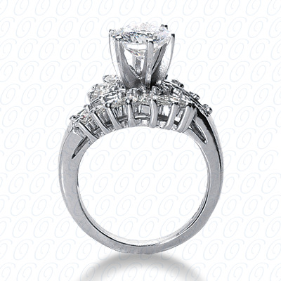 Diamondbayou.com 1.62 CT. 14 Karat Pink Gold Fancy Cut Diamond <br>Engagement Ring Engagement Rings Style