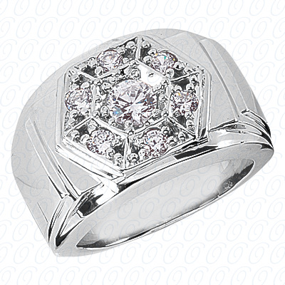 Diamondbayou.com 0.48 CT. 14 Karat Pink Gold Fancy Styles Cut Diamond <br>Engagement Ring Mens Rings Style