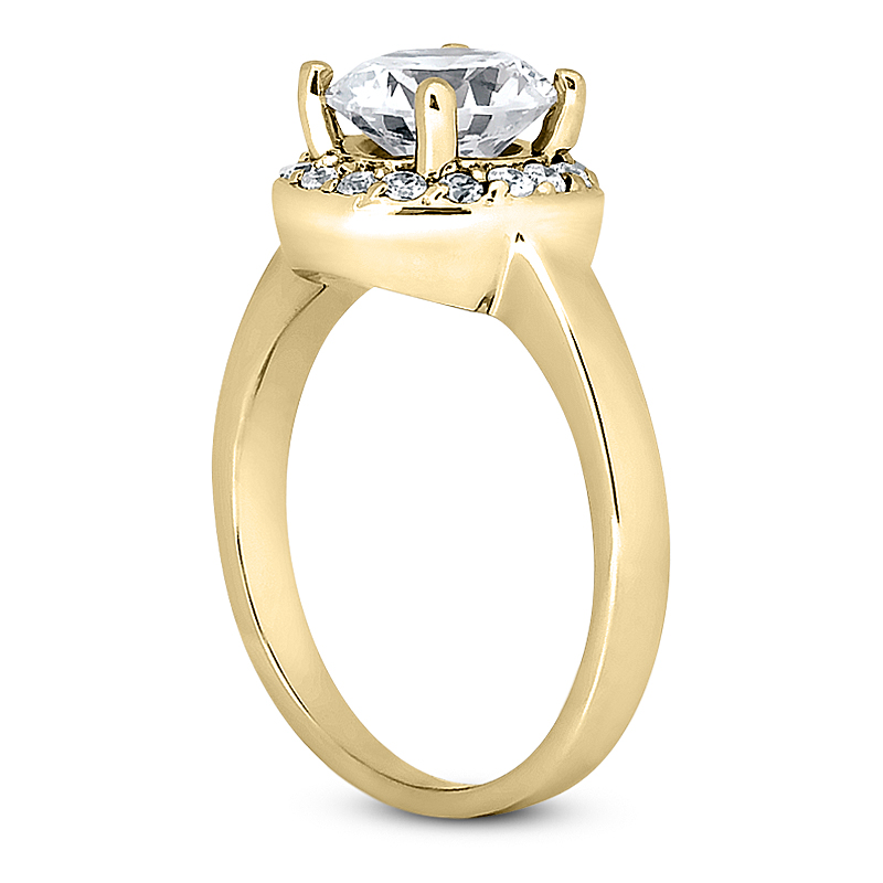 0.12 CT. 14 Karat White Gold Round Cut Diamond Engagement Ring HALO Style