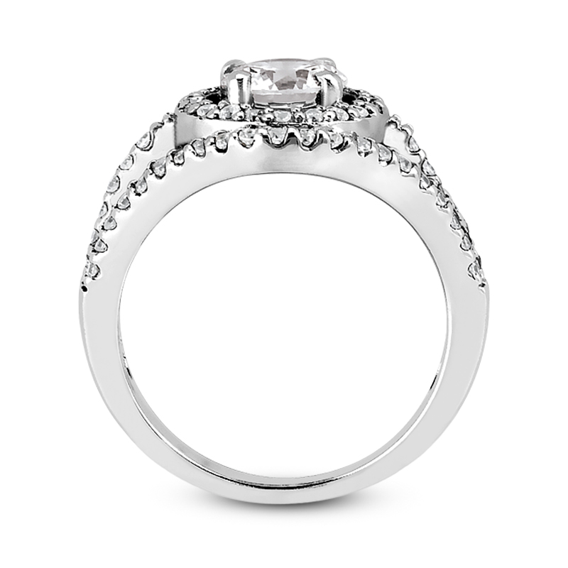 0.70 CT. 14 Karat Pink Gold Round Cut Diamond Engagement Ring HALO Style